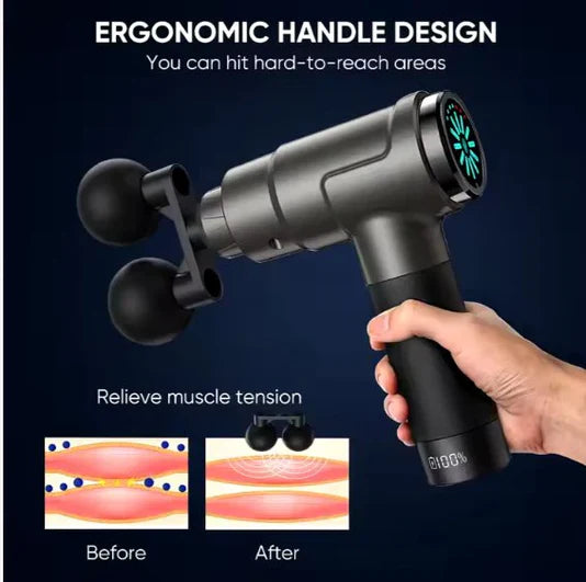 12V Professional Massage Gun With Portable Bag Electric Percussion Fascia Gun Tissue Muscle